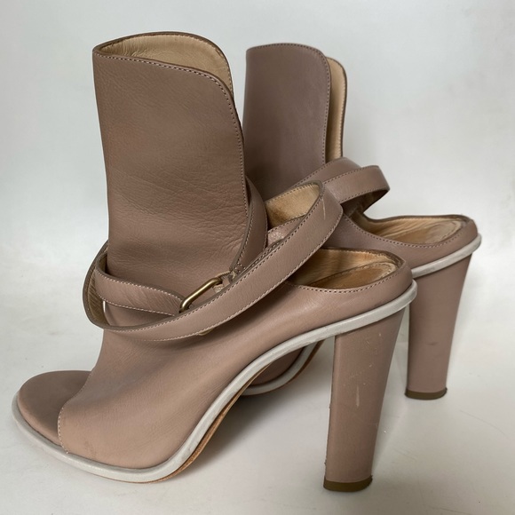 Brunello Cuccinelli leather mule peep toe boots 39 - Picture 3 of 6